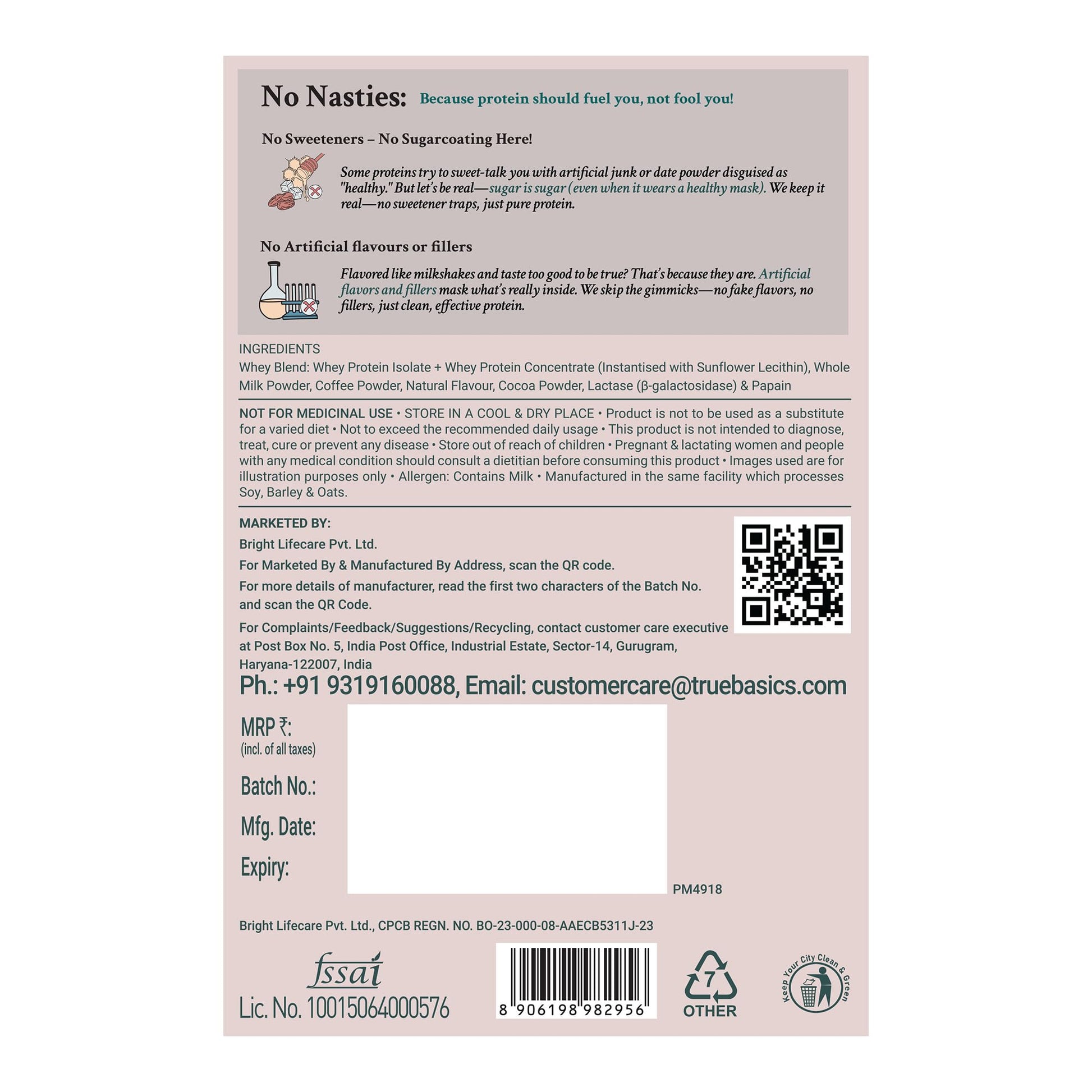 TrueBasics Clean Whey Protein Powder Blend, HAP Safe Certified, Whey Isolate & Concentrate, Adult - in use (31)