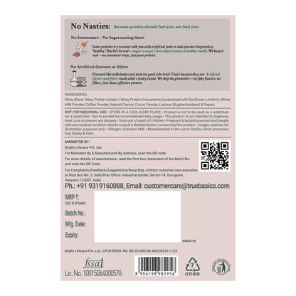 TrueBasics Clean Whey Protein Powder Blend, HAP Safe Certified, Whey Isolate & Concentrate, Adult - in use (31)