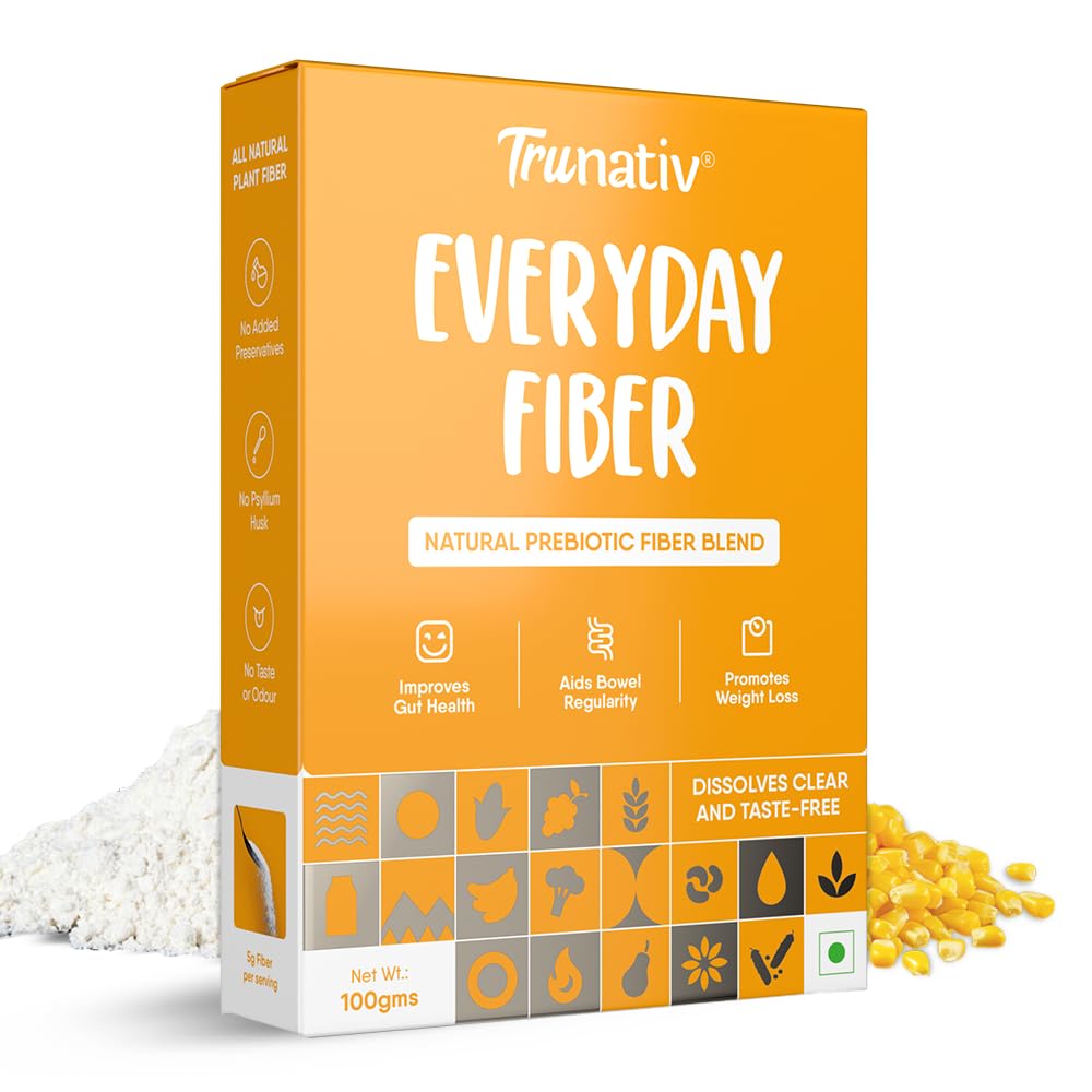 Trunativ Everyday Fiber Supplement Powder | Instant Acidity Relief & Bloating Relief | Prebiotic Fibre Supplement | Psyllium