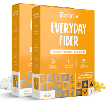 Trunativ Everyday Fiber Supplement Powder | Instant Acidity Relief & Bloating Relief | Prebiotic Fibre Supplement | Psyllium 