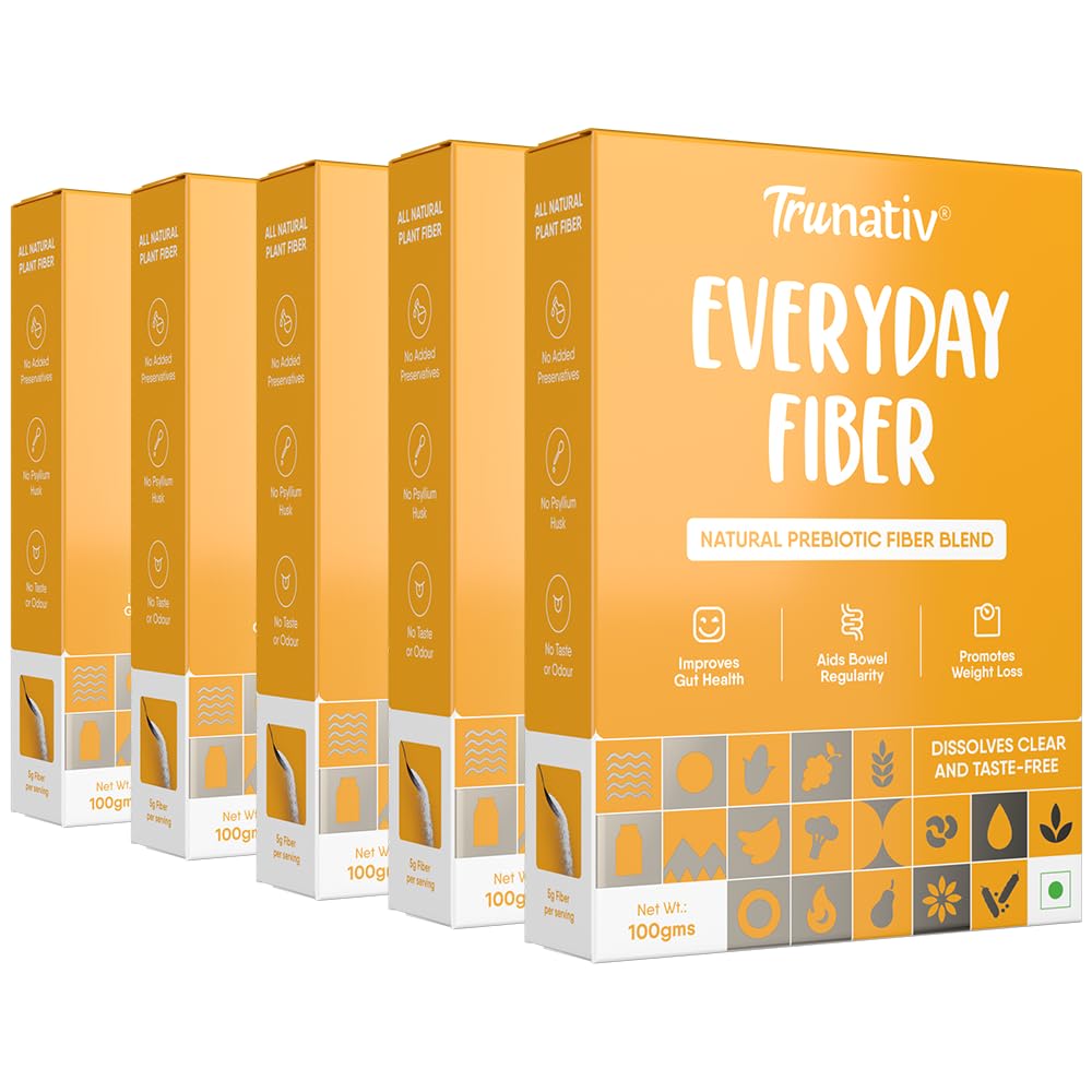 Trunativ Everyday Fiber Supplement Powder | Instant Acidity Relief & Bloating Relief | Prebiotic Fibre Supplement | Psyllium 