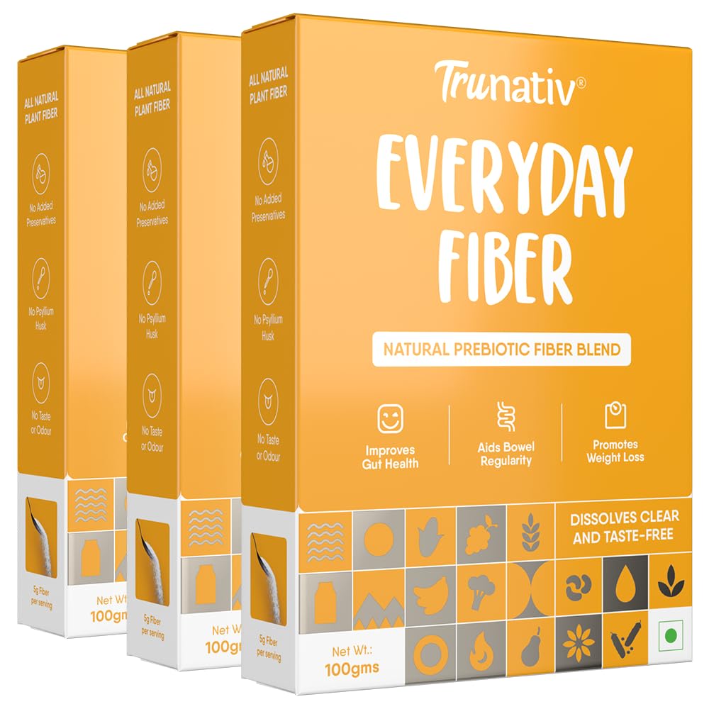 Trunativ Everyday Fiber Supplement Powder | Instant Acidity Relief & Bloating Relief | Prebiotic Fibre Supplement | Psyllium 