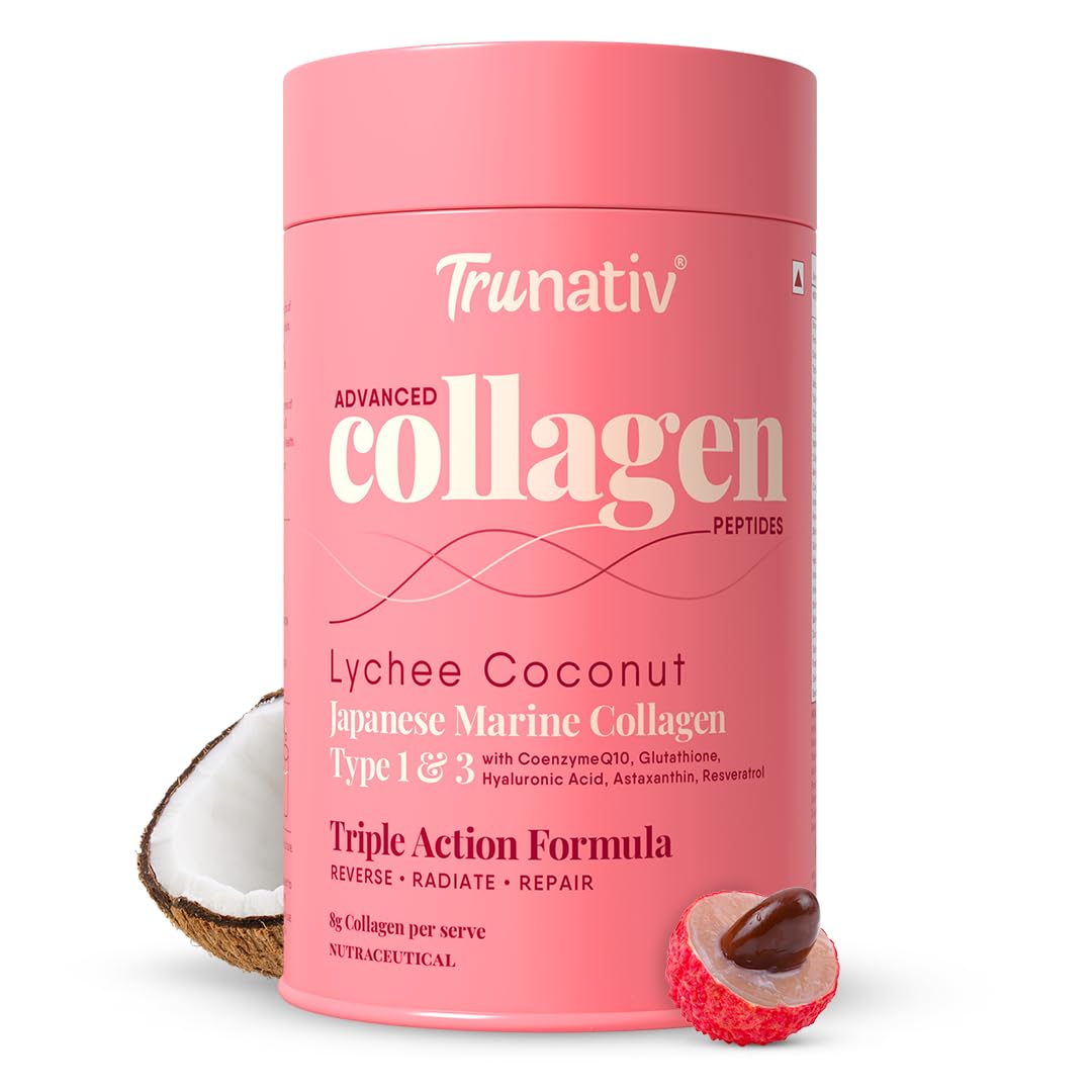 TruNativ Marine Collagen Powder, Japanese Source Type 1 and 3 Hydrolyzed Peptides with Hyaluronic Acid, Adult Nutritional Sup