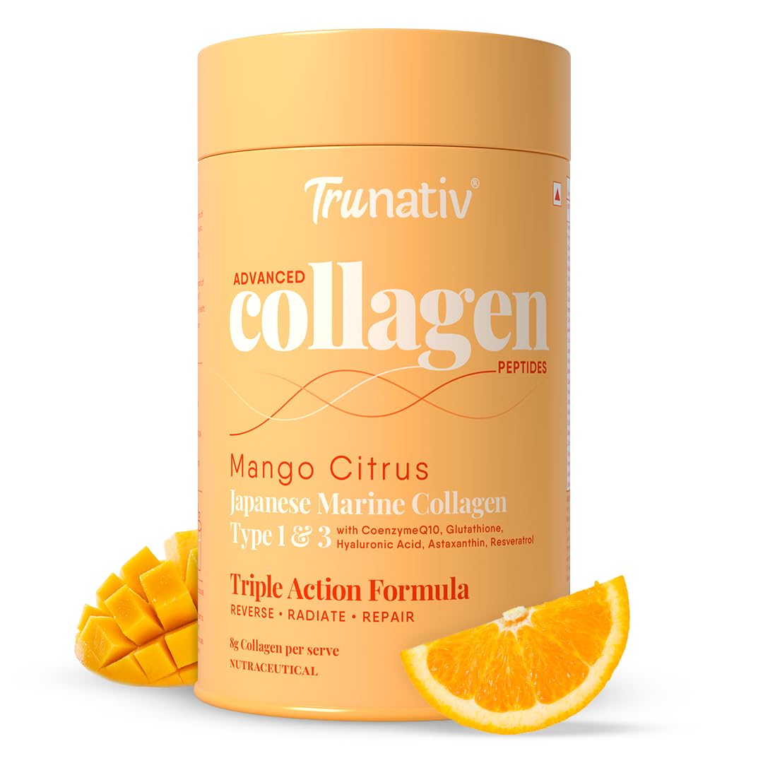 TruNativ Marine Collagen Powder, Japanese Source Type 1 and 3 Hydrolyzed Peptides with Hyaluronic Acid, Adult Nutritional Sup