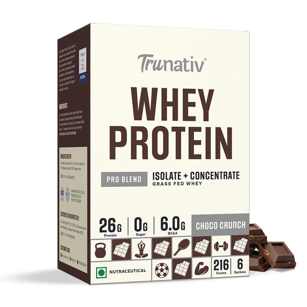 TruNativ Pro Blend Whey Protein Powder, Choco Crunch, Whey Isolate & Concentrate Blend