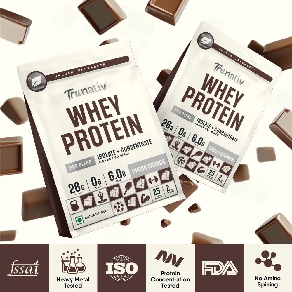 TruNativ Pro Blend Whey Protein Powder, Choco Crunch, Whey Isolate & Concentrate Blend - ingredients panel (11)