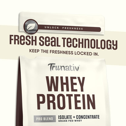 TruNativ Pro Blend Whey Protein Powder, Choco Crunch, Whey Isolate & Concentrate Blend - close-up detail (12)