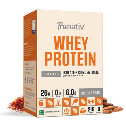 TruNativ Pro Blend Whey Protein Powder, Choco Crunch, Whey Isolate & Concentrate Blend (14)
