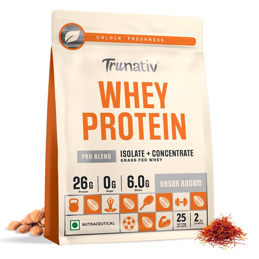 TruNativ Pro Blend Whey Protein Powder, Choco Crunch, Whey Isolate & Concentrate Blend (22)