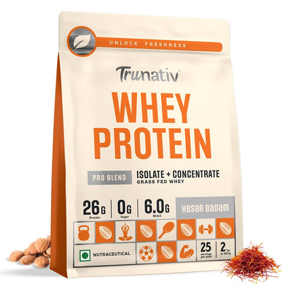 TruNativ Pro Blend Whey Protein Powder, Choco Crunch, Whey Isolate & Concentrate Blend (22)