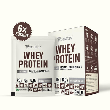 TruNativ Pro Blend Whey Protein Powder, Choco Crunch, Whey Isolate & Concentrate Blend - close-up detail