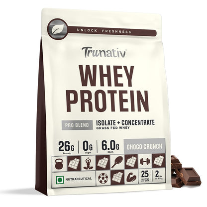 TruNativ Pro Blend Whey Protein Powder, Choco Crunch, Whey Isolate & Concentrate Blend (9)