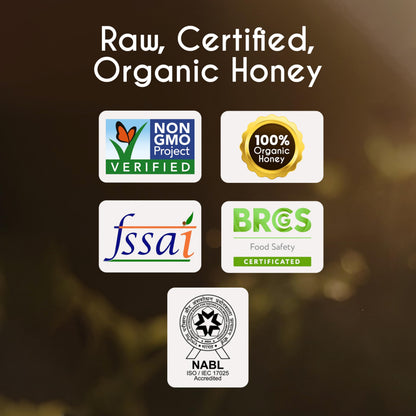 TRUSOUL Raw Organic Honey, 500g, NPOP Organic Certified Himalayan Honey - label detail