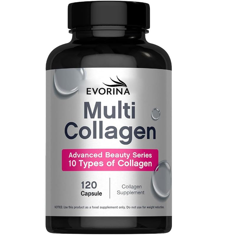 tyeyl Multi Collagen Peptide Tablets, 120 Count, 10 Type Collagen Blend, Gluten Free