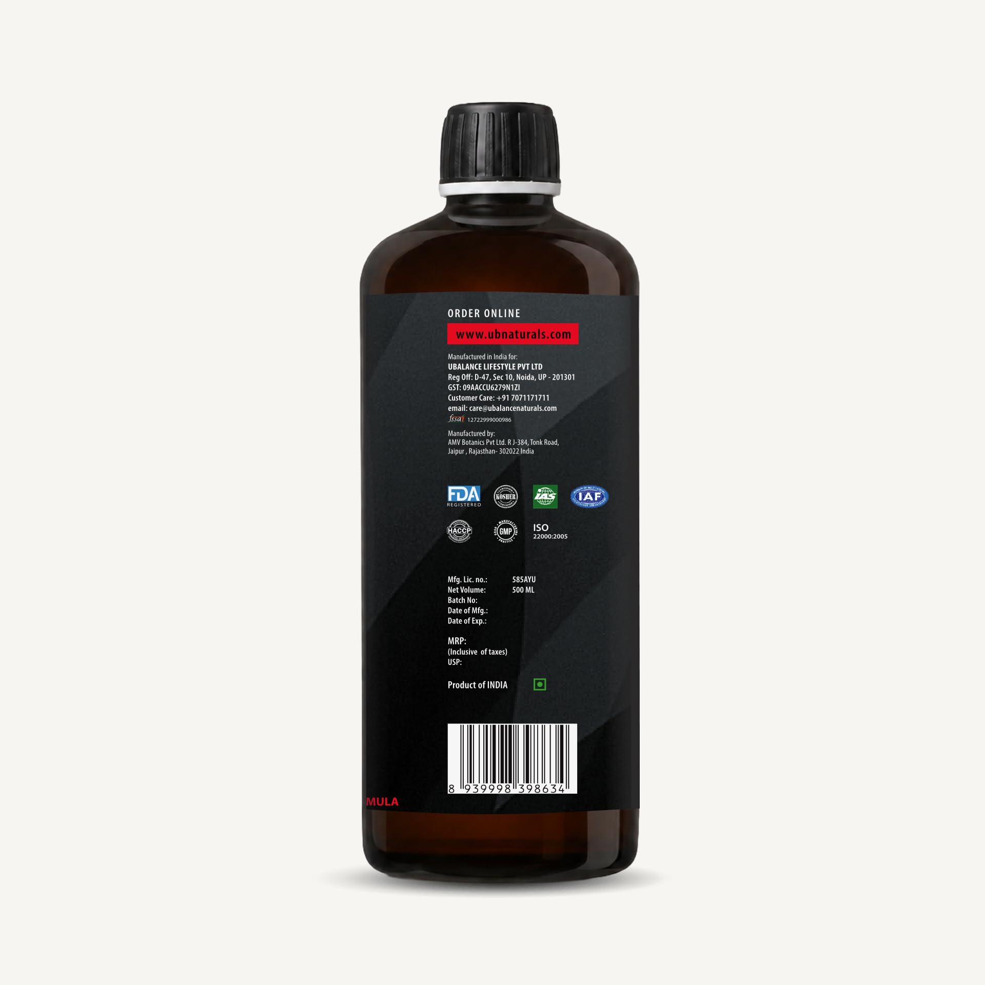 Ubalance Naturals Ashwagandha Ayurvedic Herbal Liquid Supplement, 1000mg per 10ml Serving - size and scale (22)