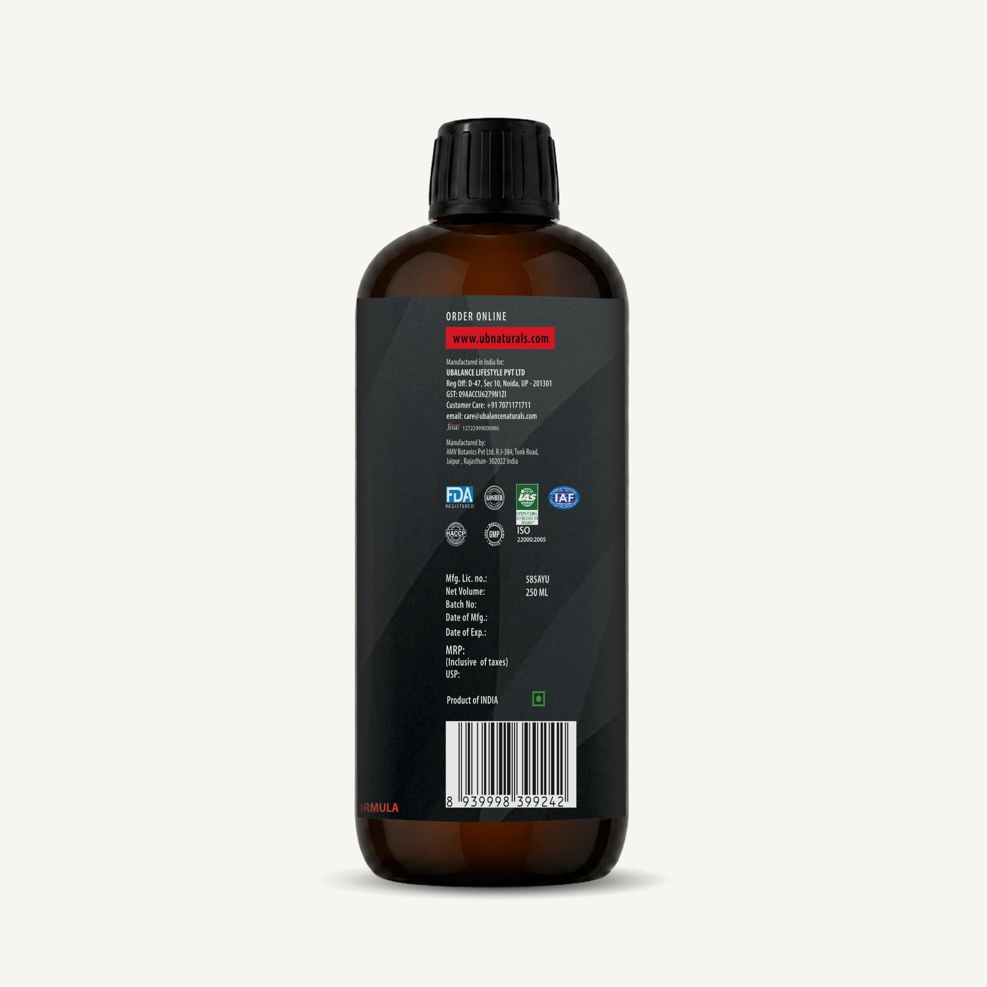 Ubalance Naturals Ashwagandha Ayurvedic Herbal Liquid Supplement, 1000mg per 10ml Serving - size and scale (27)