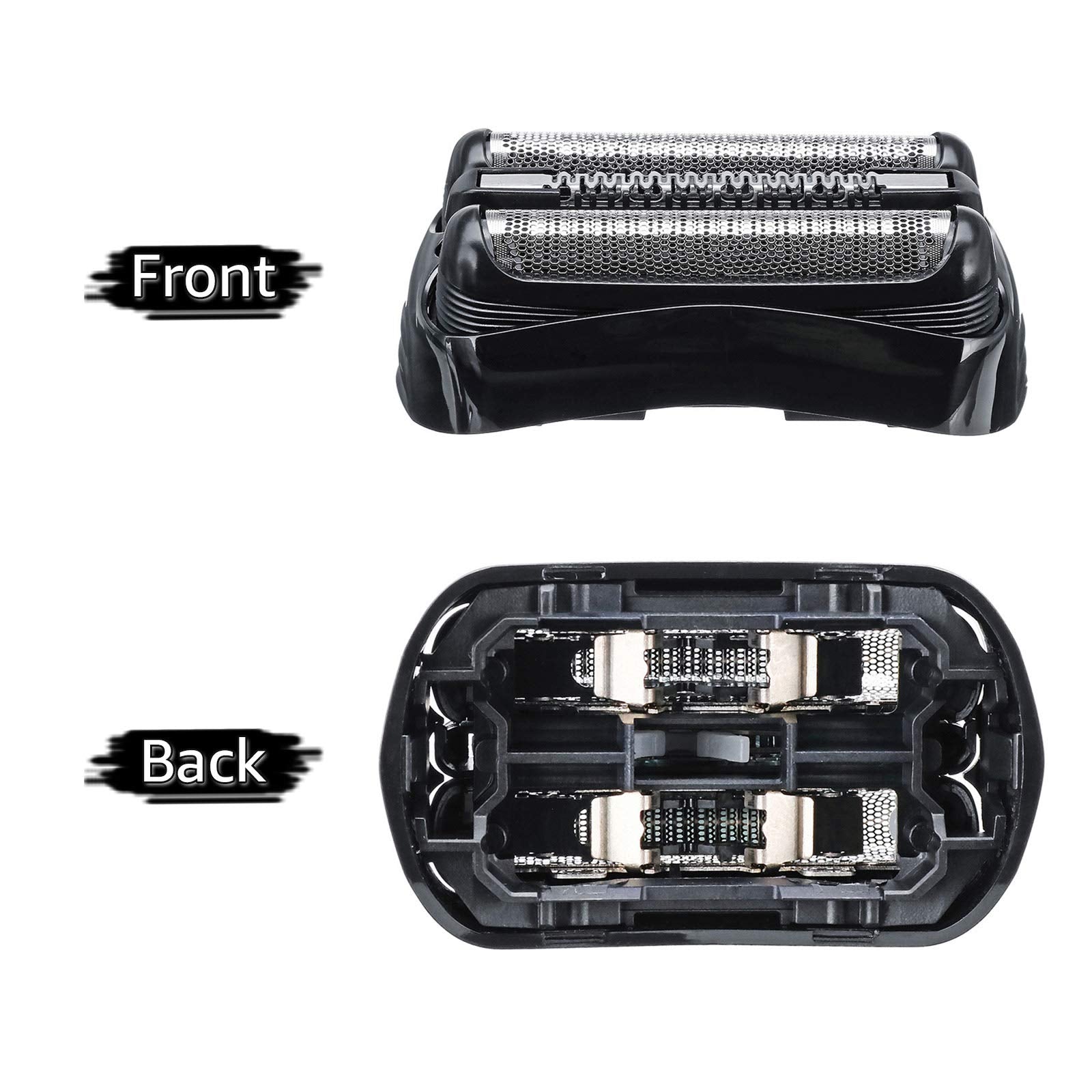 Ubervia Replacement Shaver Foil Head Cutter Compatible with Braun 21B 3 Series 300S 310S Electric Shaver - front view