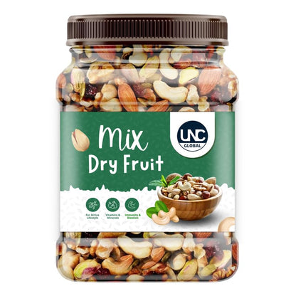 UNC GLOBAL Mixed Dry Fruits and Nuts, Jar Pack, Mixed Nuts Snack