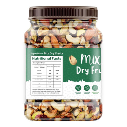 UNC GLOBAL Mixed Dry Fruits and Nuts, Jar Pack, Mixed Nuts Snack - front view