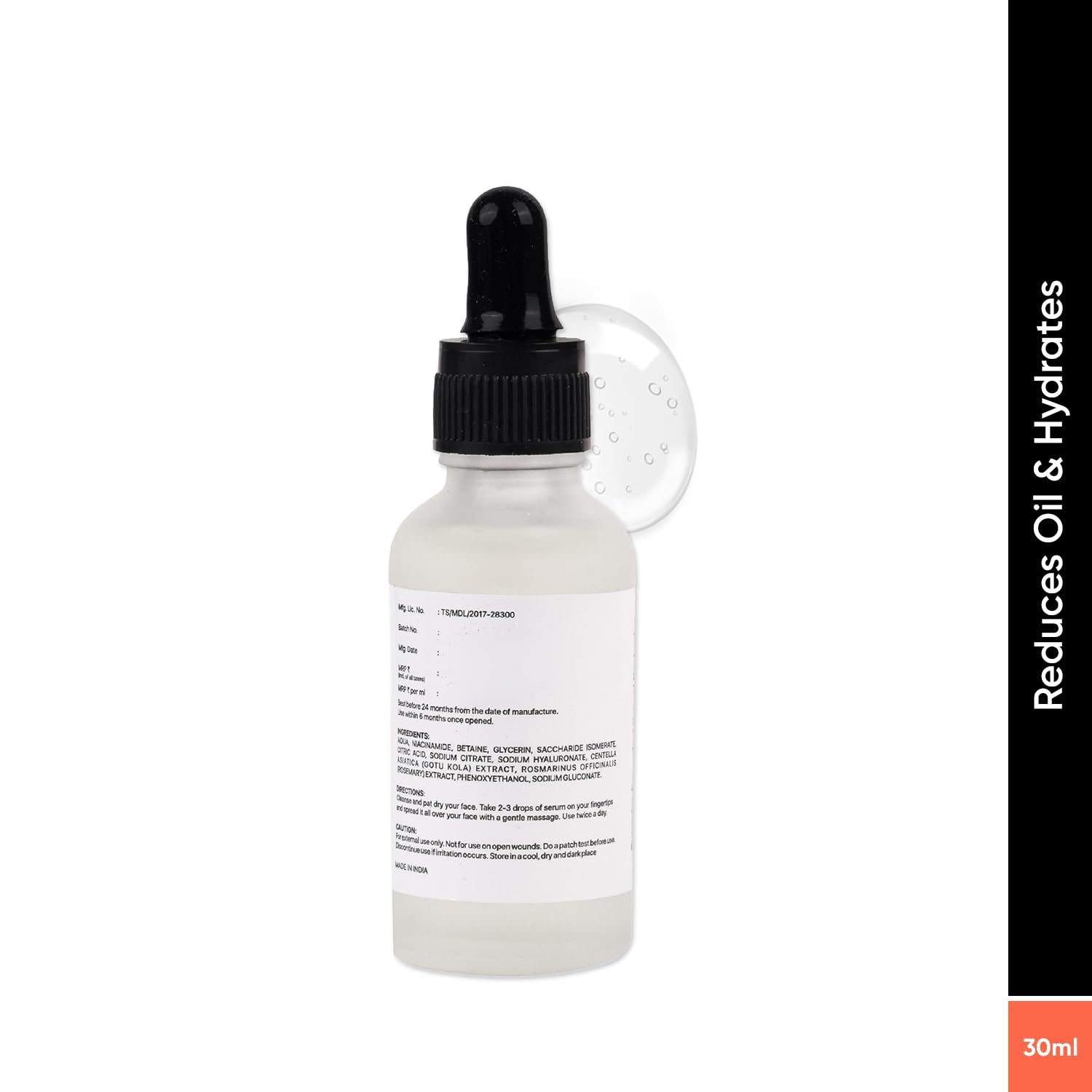 UNDERATED 5% Niacinamide & 3% Betaine Serum with Gotu Kola and Rosemary, 30 g, Facial Serum - front view