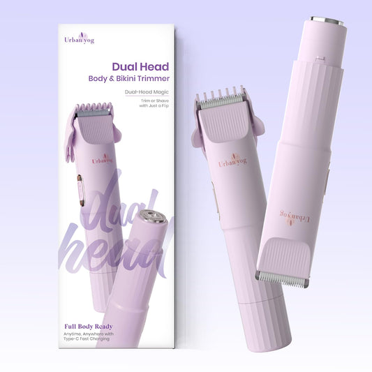 Urban Yog Women's Electric Body Trimmer with Stainless Steel Blades, Rechargeable Type-C, 90 Min Runtime