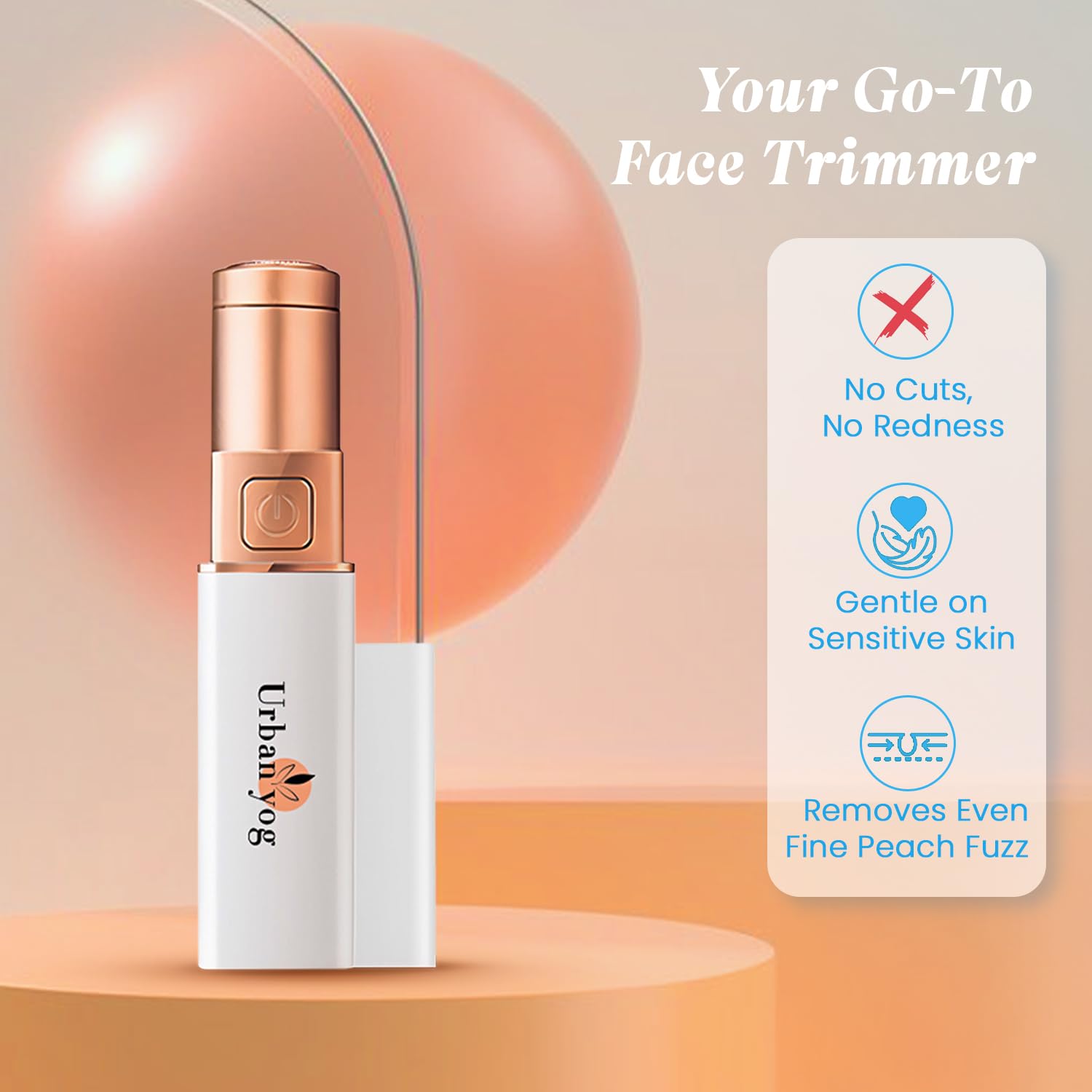 Urban Yog Women's Electric Body Trimmer with Stainless Steel Blades, Rechargeable Type-C, 90 Min Runtime - front view (9)