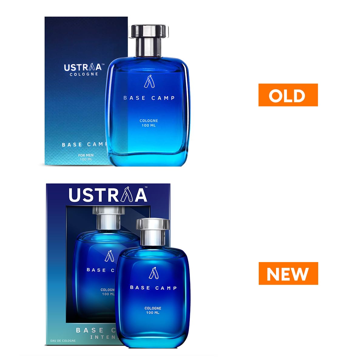 Ustraa Base Camp Cologne for Men, 100ml Eau de Cologne, Zingy Aquatic Notes, Modern Style - front view