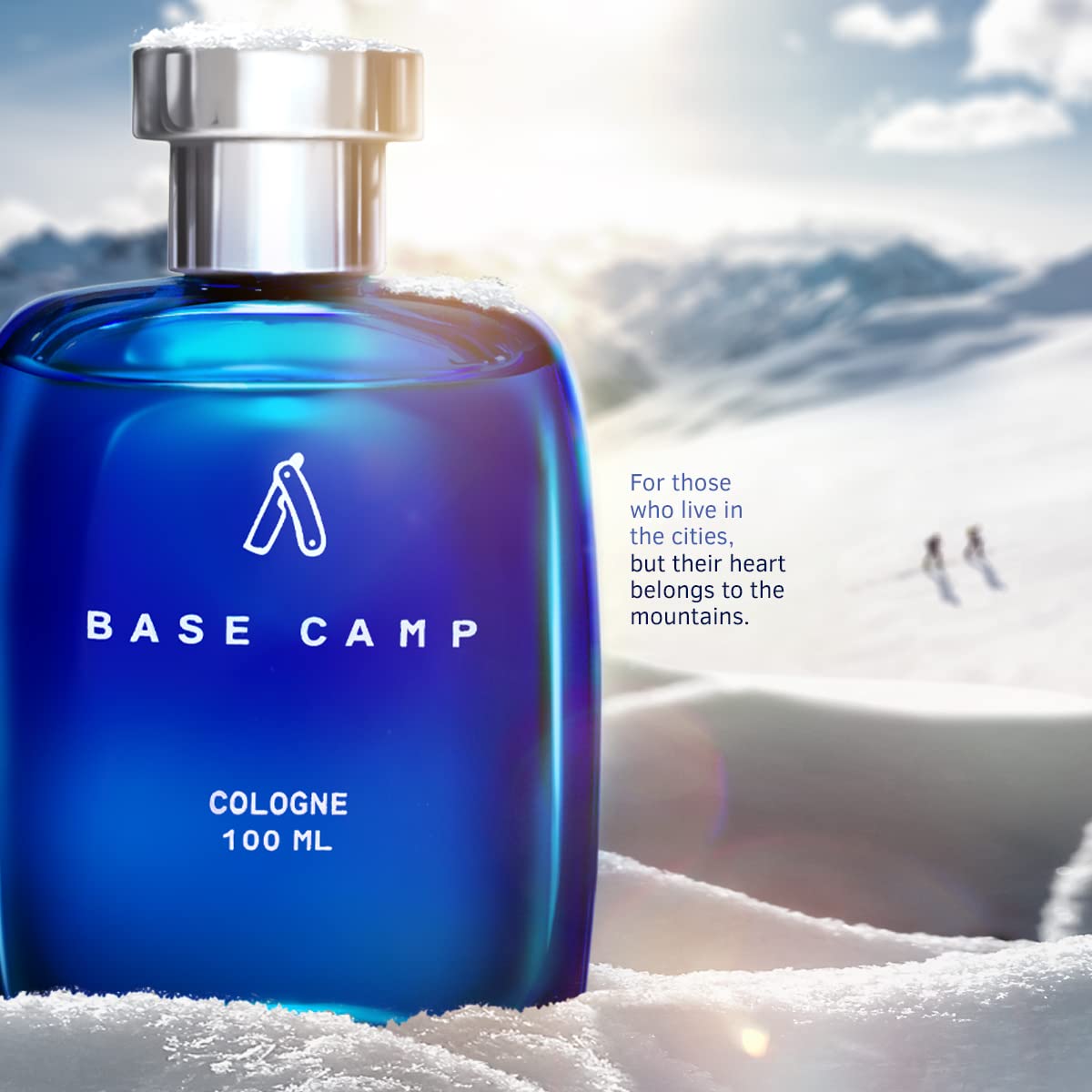 Ustraa Base Camp Cologne for Men, 100ml Eau de Cologne, Zingy Aquatic Notes, Modern Style - label detail