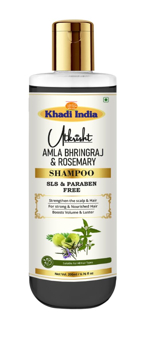 Utkrisht Ayurvedic Herbal Shampoo, 200ml, Paraben and SLS Free, for All Hair Types - front view (10)