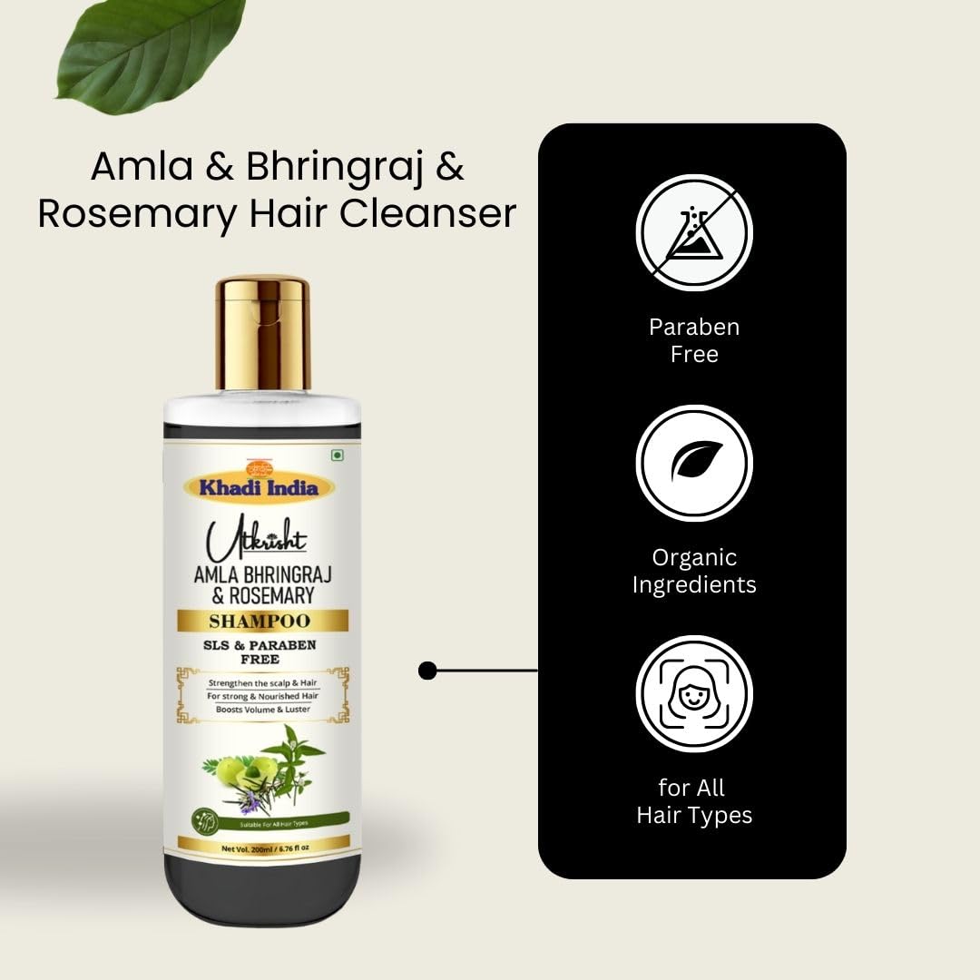 Utkrisht Ayurvedic Herbal Shampoo, 200ml, Paraben and SLS Free, for All Hair Types - close-up detail (15)