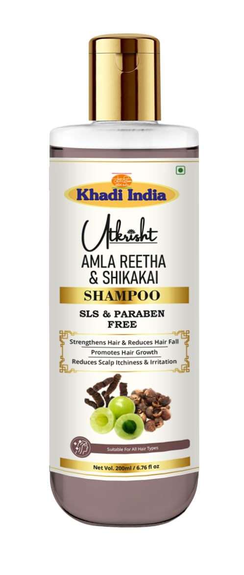 Utkrisht Ayurvedic Herbal Shampoo, 200ml, Paraben and SLS Free, for All Hair Types - front view (17)