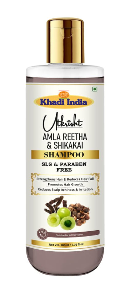 Utkrisht Ayurvedic Herbal Shampoo, 200ml, Paraben and SLS Free, for All Hair Types - front view (17)
