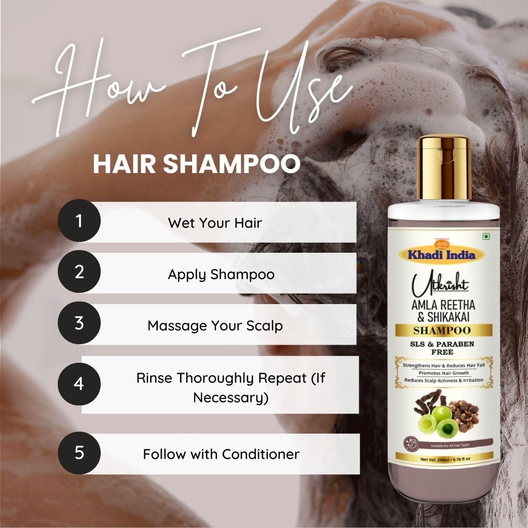 Utkrisht Ayurvedic Herbal Shampoo, 200ml, Paraben and SLS Free, for All Hair Types - ingredients panel (21)