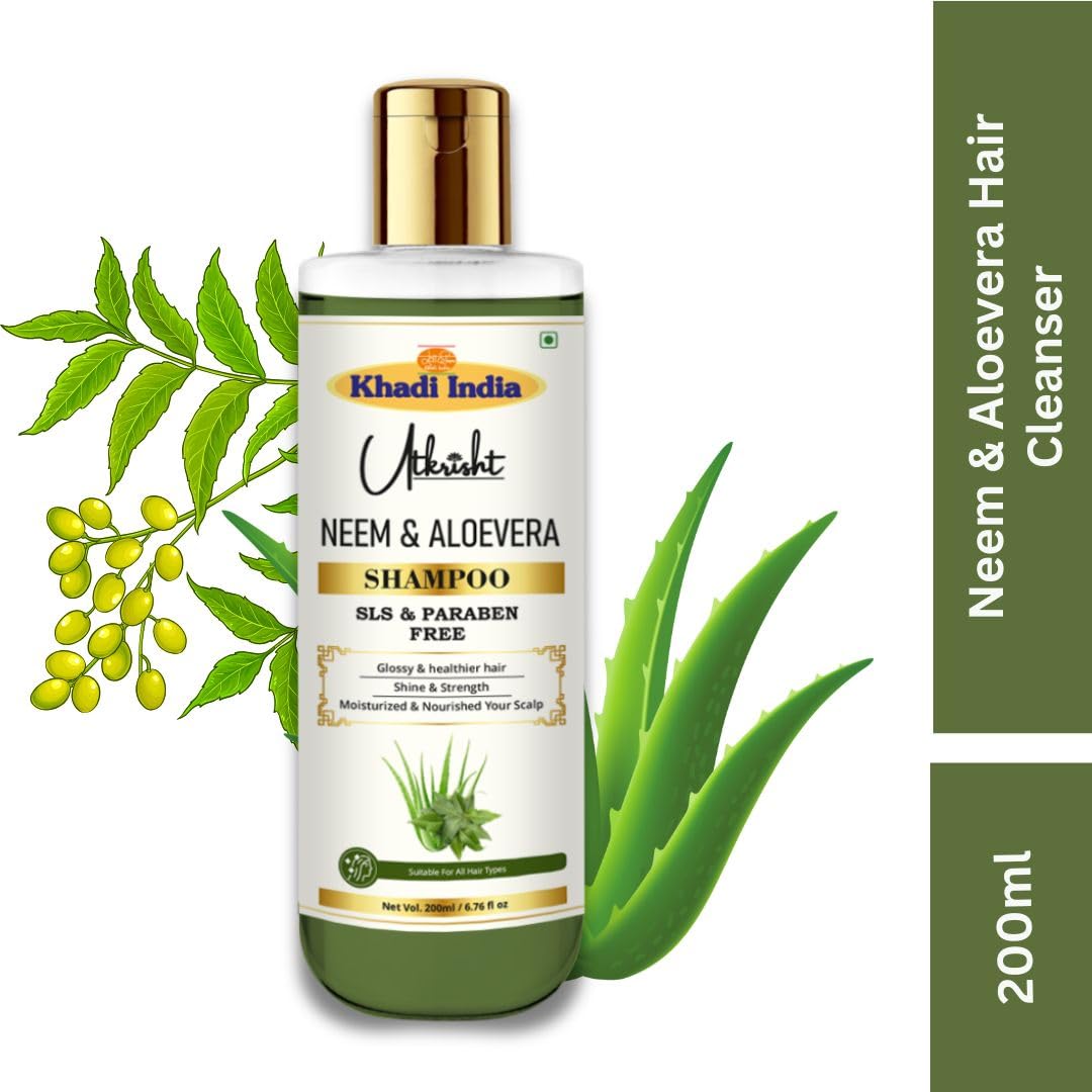 Utkrisht Ayurvedic Herbal Shampoo, 200ml, Paraben and SLS Free, for All Hair Types - back view (58)
