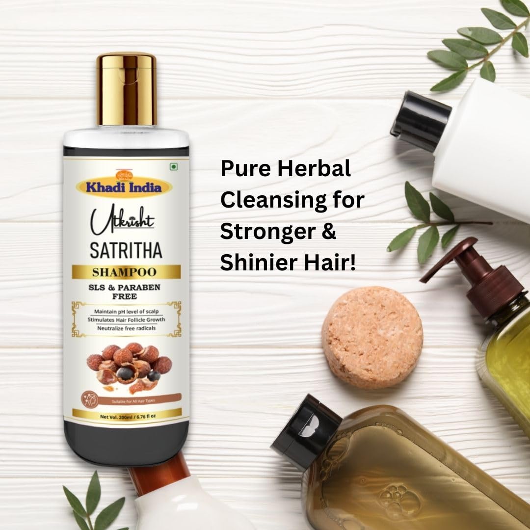 Utkrisht Ayurvedic Herbal Shampoo, 200ml, Paraben and SLS Free, for All Hair Types - in use (78)