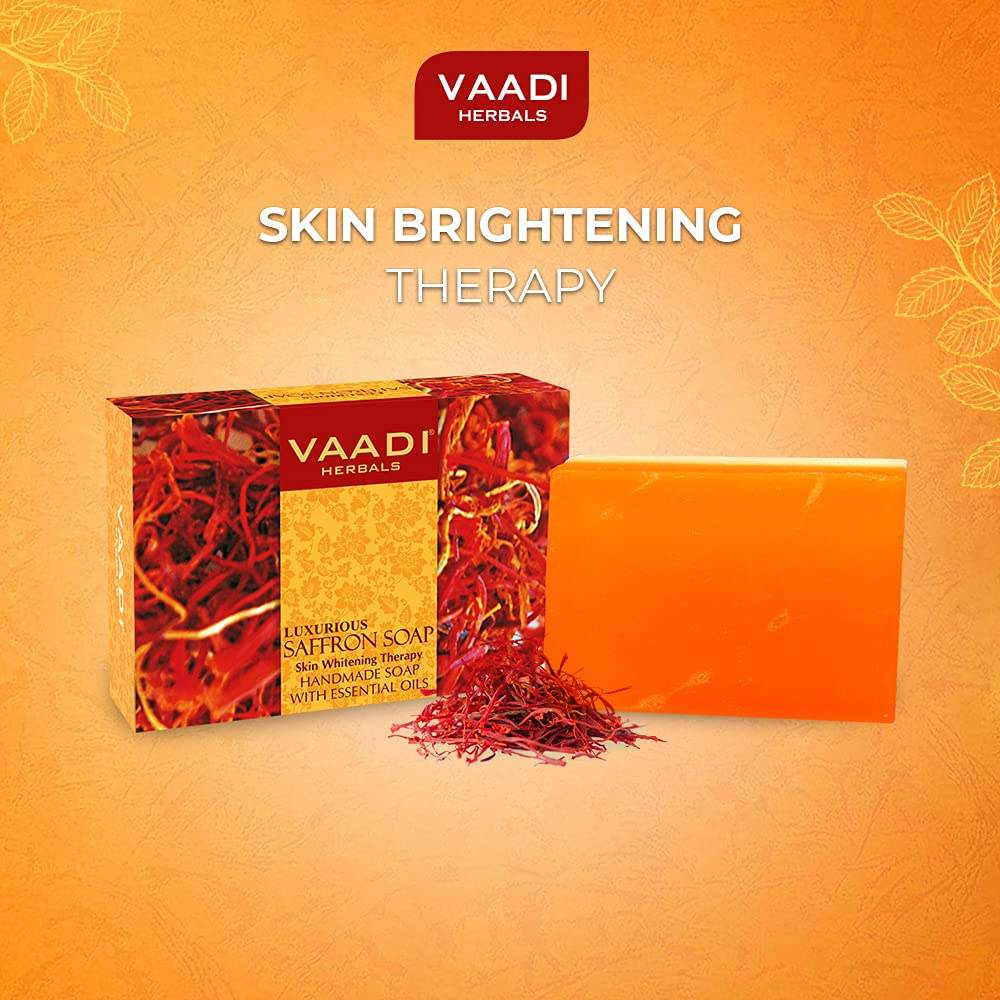 VAADI HERBALS Saffron Facial Kit, 4 Count, Herbal Skincare Set with Goat Milk and Papaya - ingredients panel