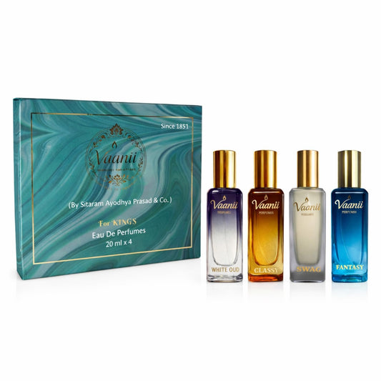 VAANII PERFUMES Eau De Parfum Gift Set for Men, 4 x 20ml, Heritage Fragrance Collection