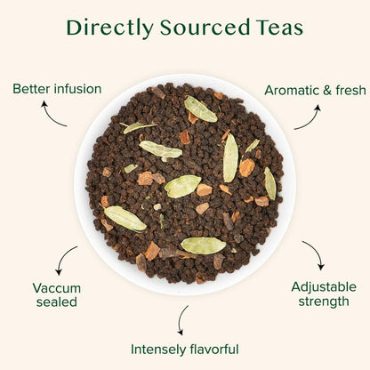 VAHDAM Loose Leaf Tea, 250g, Assorted Flavors, Black Tea and Chai, Direct from India - label detail (30)