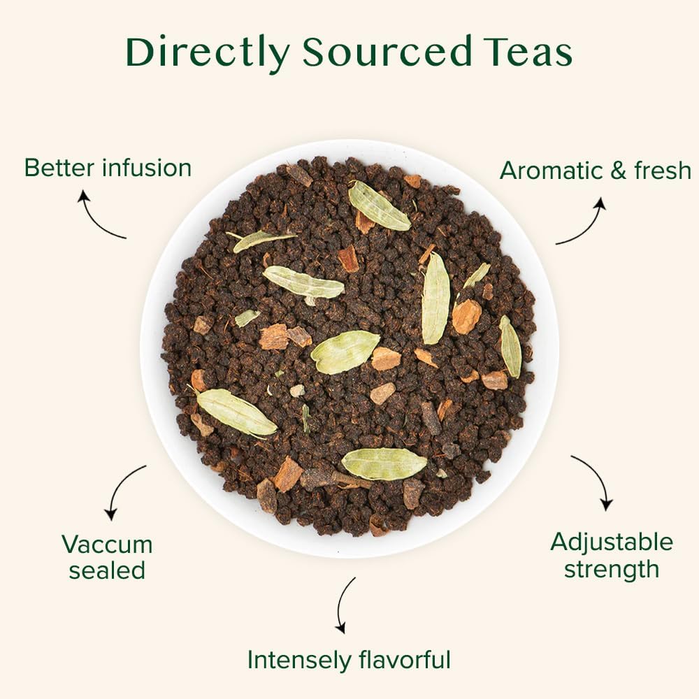VAHDAM Loose Leaf Tea, 250g, Assorted Flavors, Black Tea and Chai, Direct from India - label detail (30)