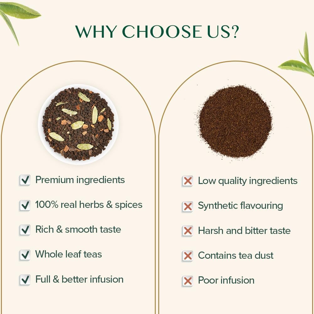 VAHDAM Loose Leaf Tea, 250g, Assorted Flavors, Black Tea and Chai, Direct from India - close-up detail (32)