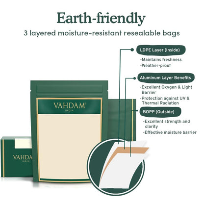 VAHDAM Loose Leaf Tea, 250g, Assorted Flavors, Black Tea and Chai, Direct from India - packaging