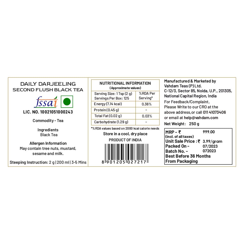 VAHDAM Loose Leaf Tea, 250g, Assorted Flavors, Black Tea and Chai, Direct from India - in use