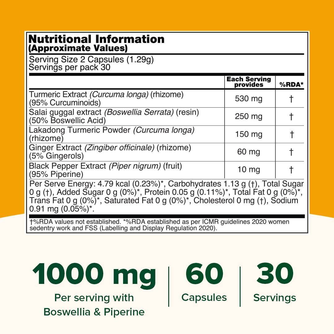 VAHDAM Turmeric Curcumin Supplement with Piperine and Boswellia, 500mg Curcuminoids, Vegan Capsules - in use