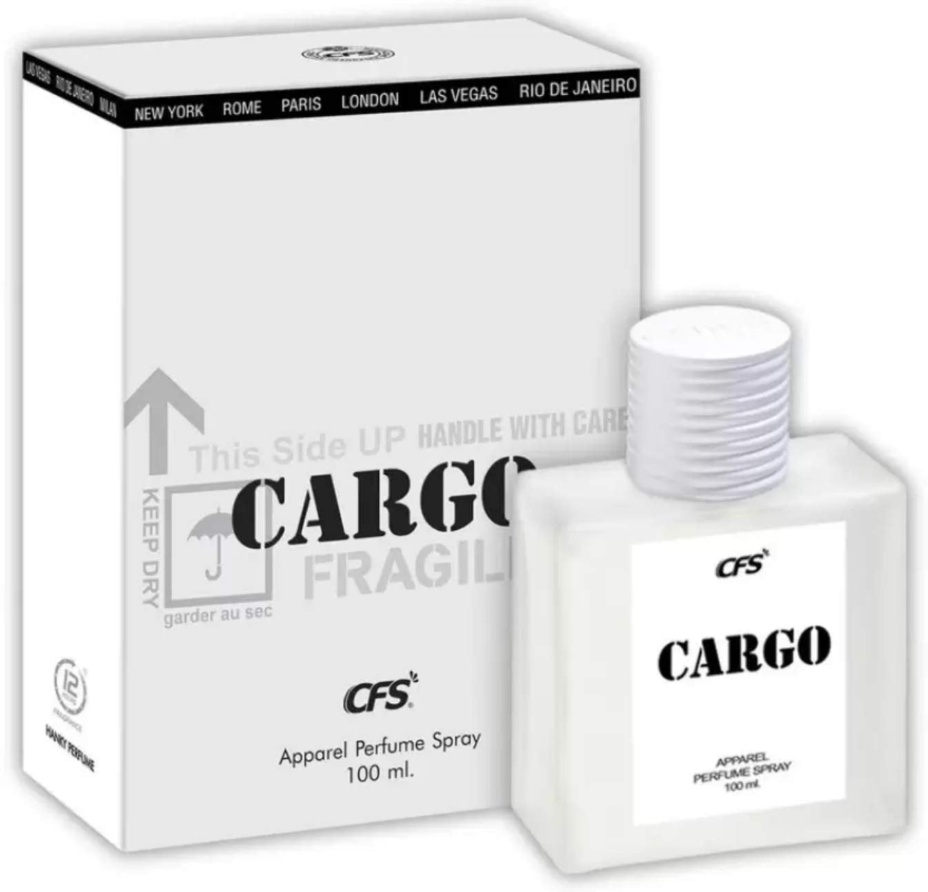 VAIBHAVI TWENTY 4X7 Cargo White Perfume Spray for Men, 100ml, Fresh Masculine Fragrance with Coconut and Vanilla