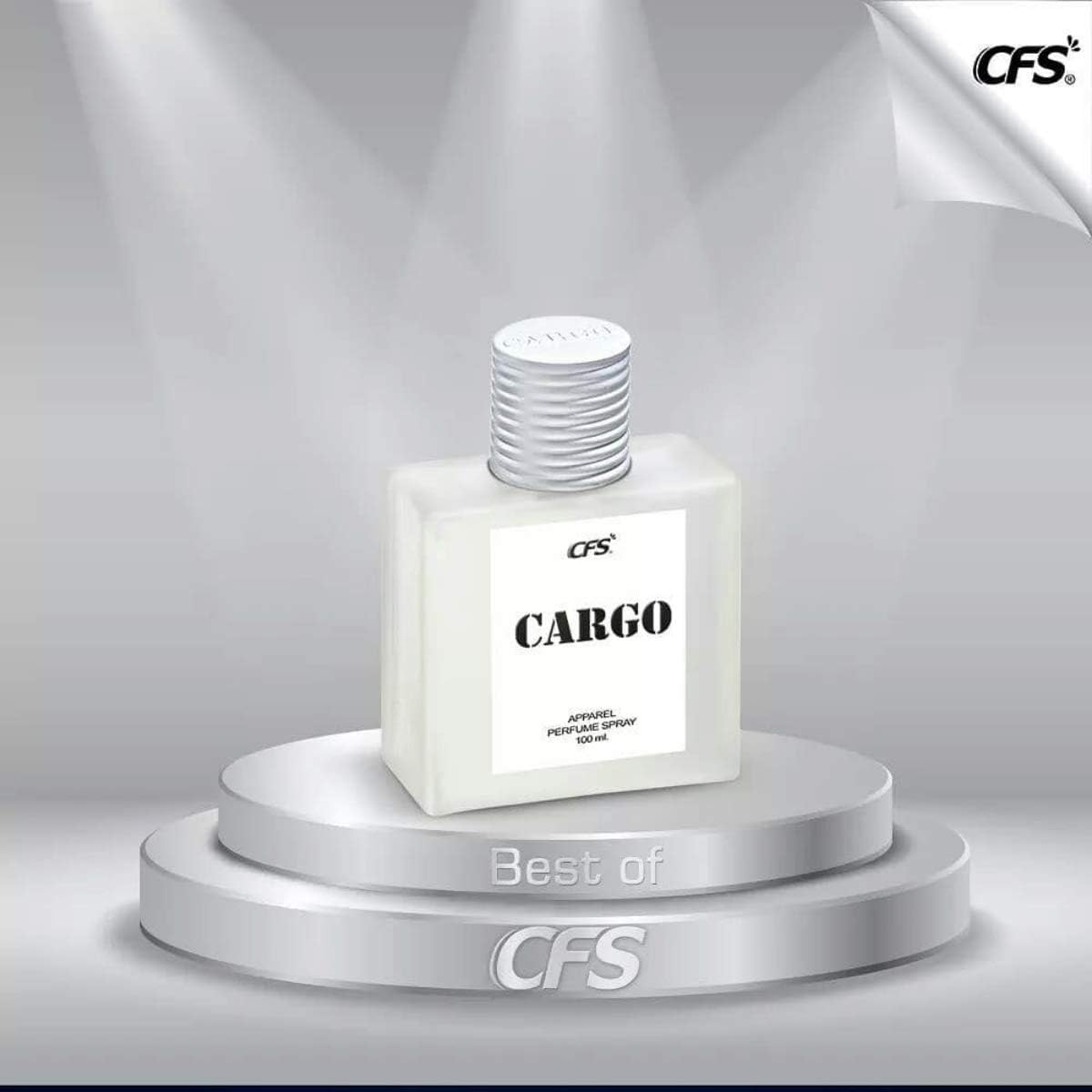 VAIBHAVI TWENTY 4X7 Cargo White Perfume Spray for Men, 100ml, Fresh Masculine Fragrance with Coconut and Vanilla - front view