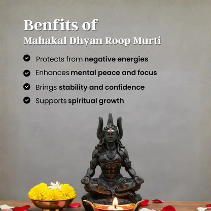 VAMA Siddh Mahadev Murti - 8.89 cm Black UV Resin Figurine for Car Dashboard or Home Mandir - back view