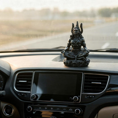 VAMA Siddh Mahadev Murti - 8.89 cm Black UV Resin Figurine for Car Dashboard or Home Mandir - label detail