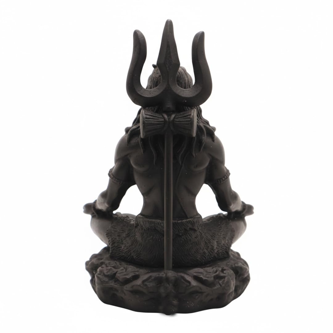 VAMA Siddh Mahadev Murti - 8.89 cm Black UV Resin Figurine for Car Dashboard or Home Mandir - close-up detail