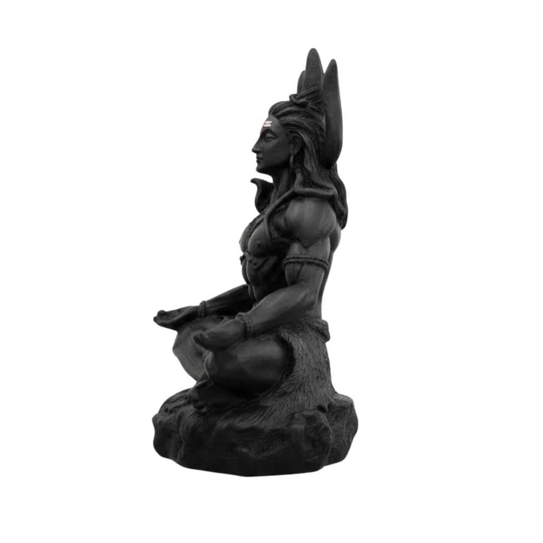 VAMA Siddh Mahadev Murti - 8.89 cm Black UV Resin Figurine for Car Dashboard or Home Mandir - in use