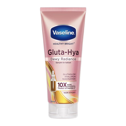 Vaseline Gluta-Hya Dewy Radiance Lotion, Face and Body Moisturizer with Glutathione and Niacinamide